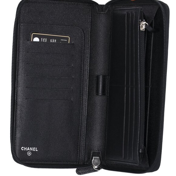 CHANEL Unisex CC Button Business Wallet Black Grained Calfskin - Picture 6 of 7